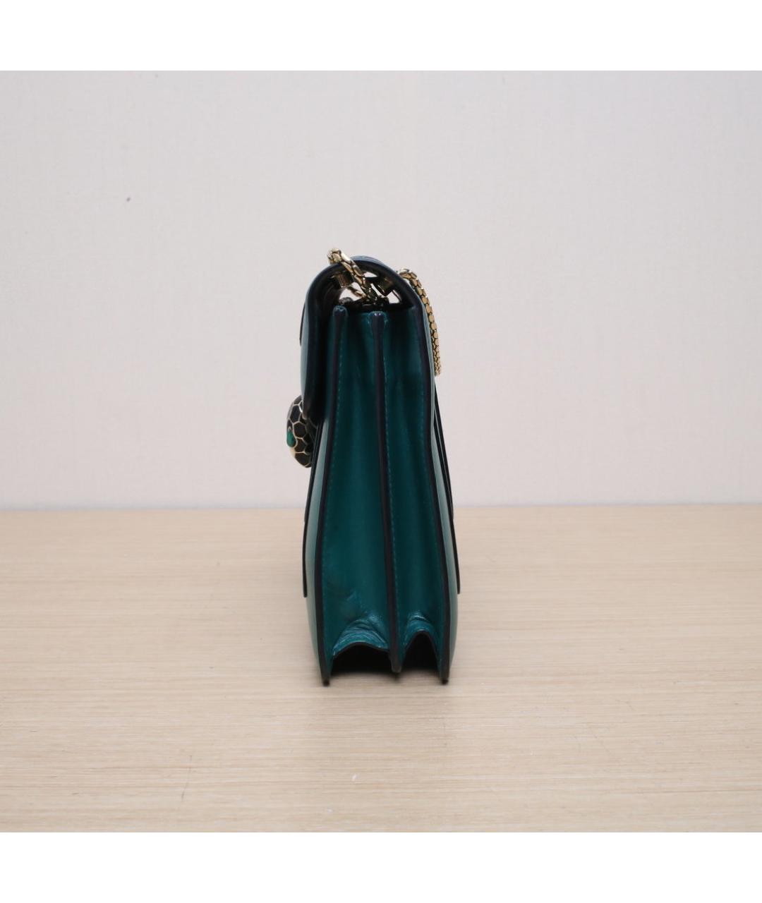BVLGARI Зеленая кожаная сумка через плечо, фото 5