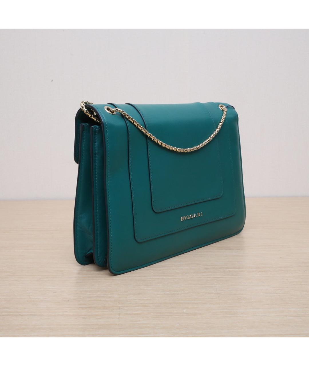 BVLGARI Зеленая кожаная сумка через плечо, фото 6