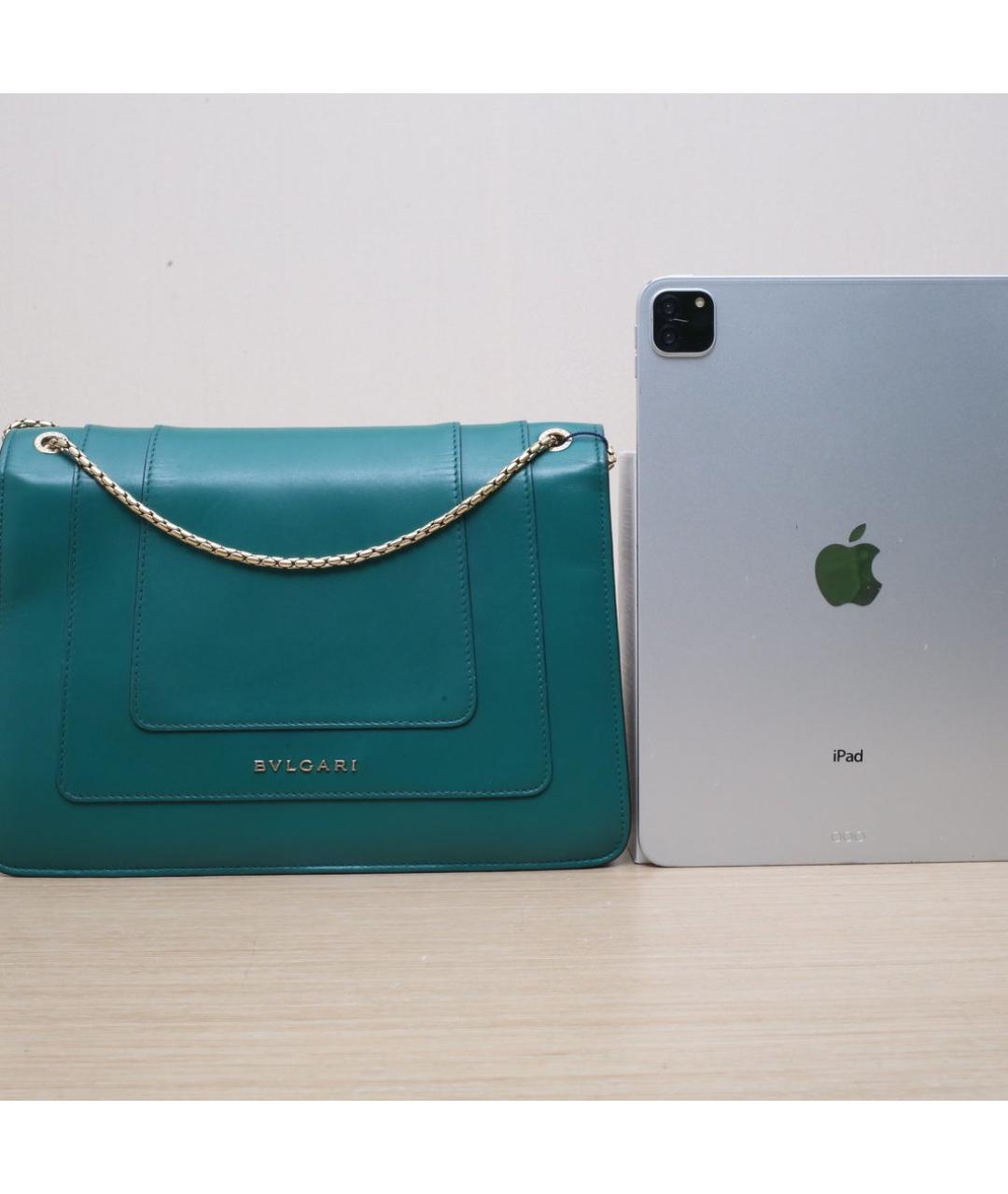 BVLGARI Зеленая кожаная сумка через плечо, фото 7