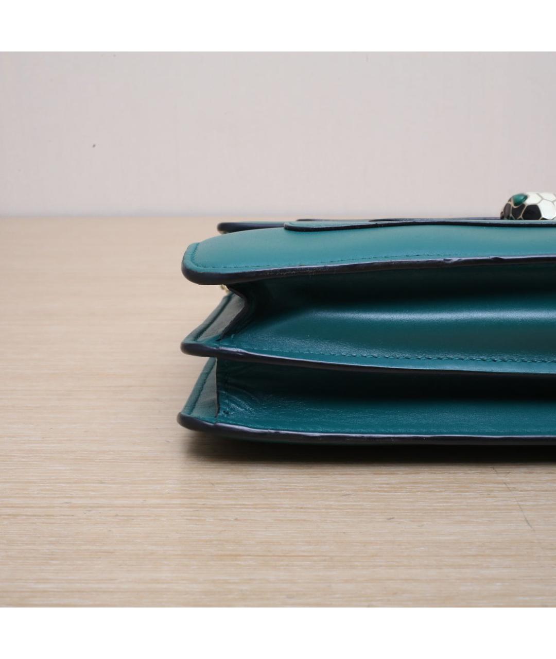 BVLGARI Зеленая кожаная сумка через плечо, фото 9