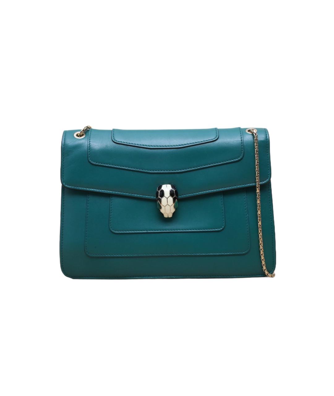 BVLGARI Зеленая кожаная сумка через плечо, фото 1