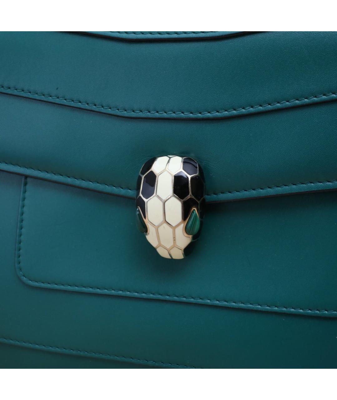 BVLGARI Зеленая кожаная сумка через плечо, фото 8