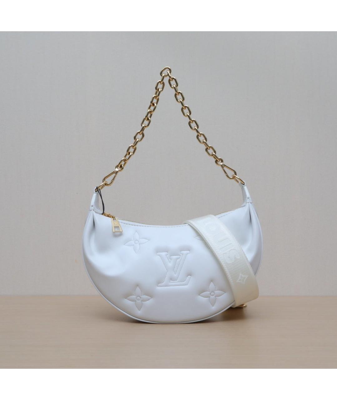 LOUIS VUITTON Белая кожаная сумка через плечо, фото 3