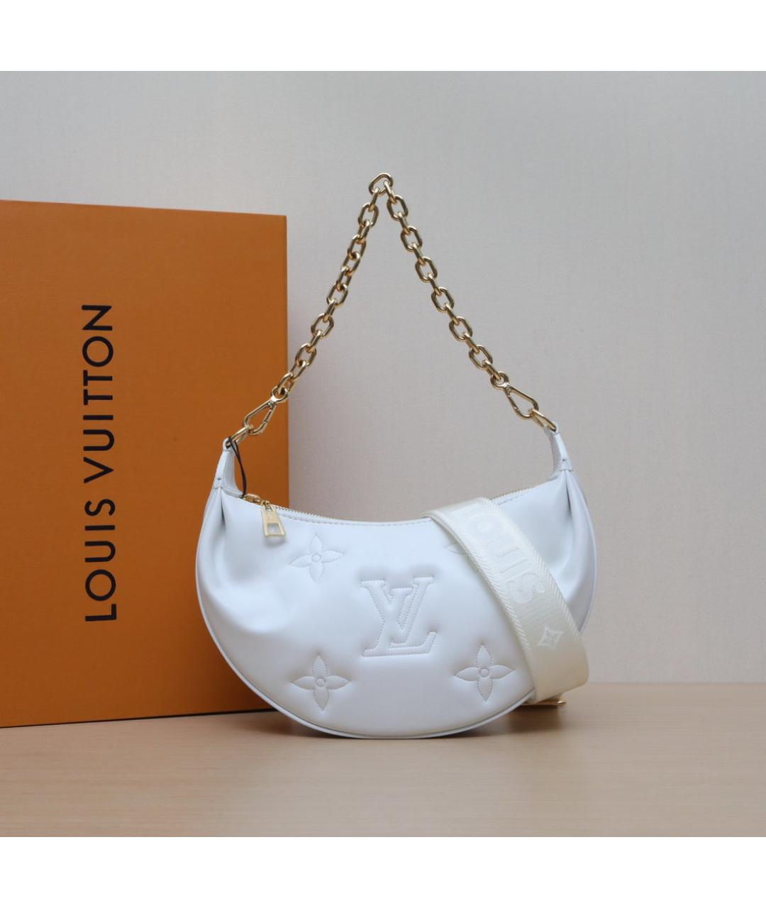 LOUIS VUITTON Белая кожаная сумка через плечо, фото 2