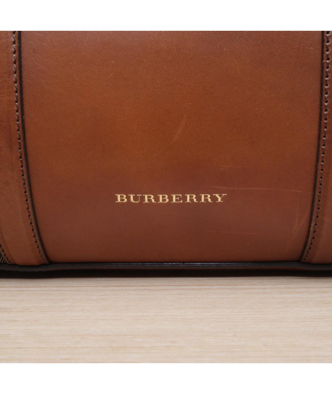 BURBERRY Коричневая жаккардовая сумка с короткими ручками, фото 8