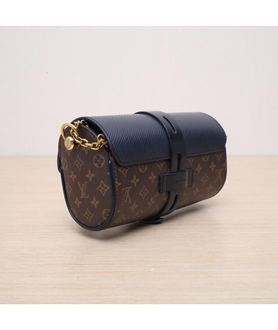 LOUIS VUITTON Коричневая кожаная сумка через плечо, фото 6