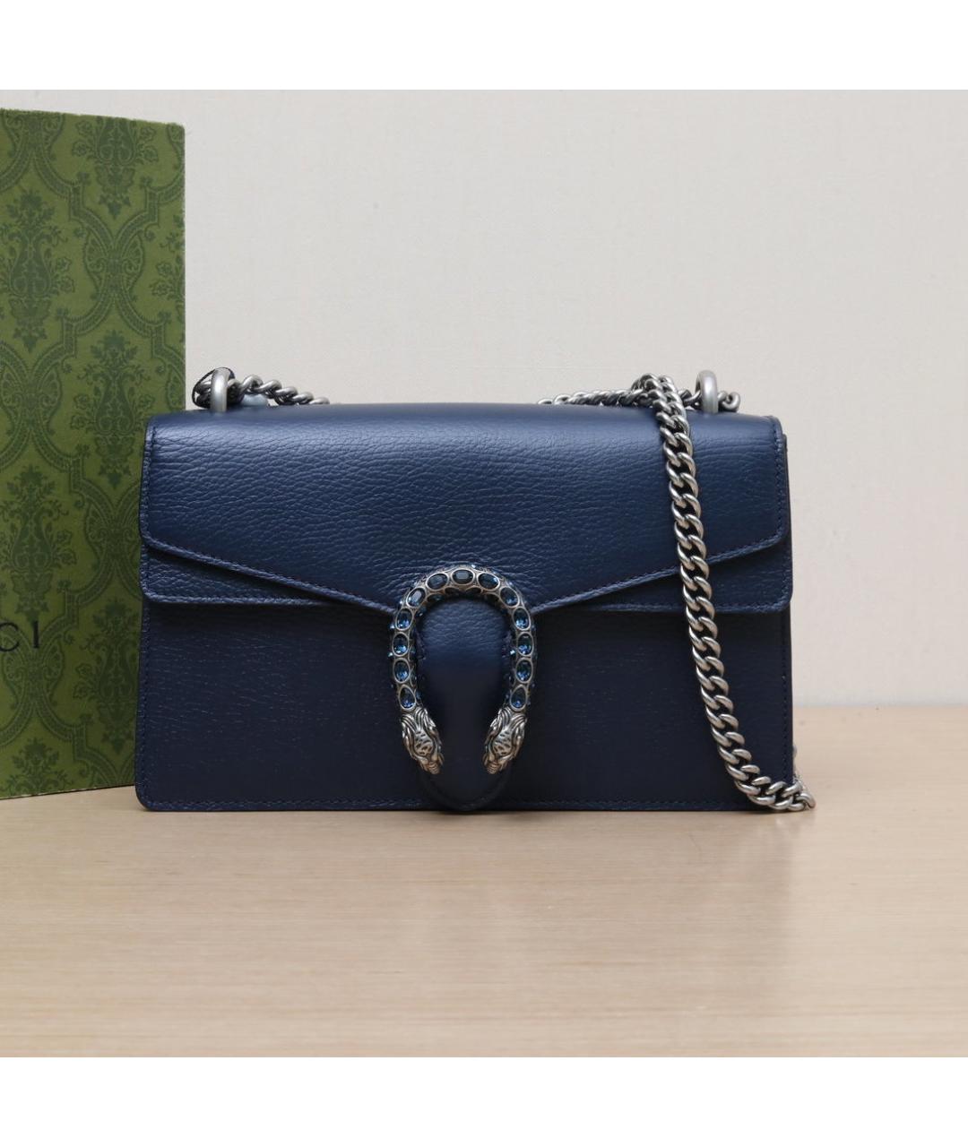 GUCCI Темно-синяя кожаная сумка через плечо, фото 2