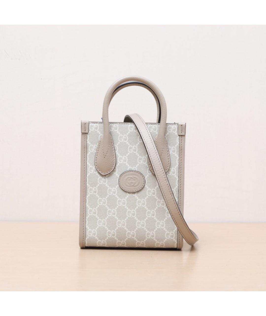 GUCCI Бежевая кожаная сумка через плечо, фото 3