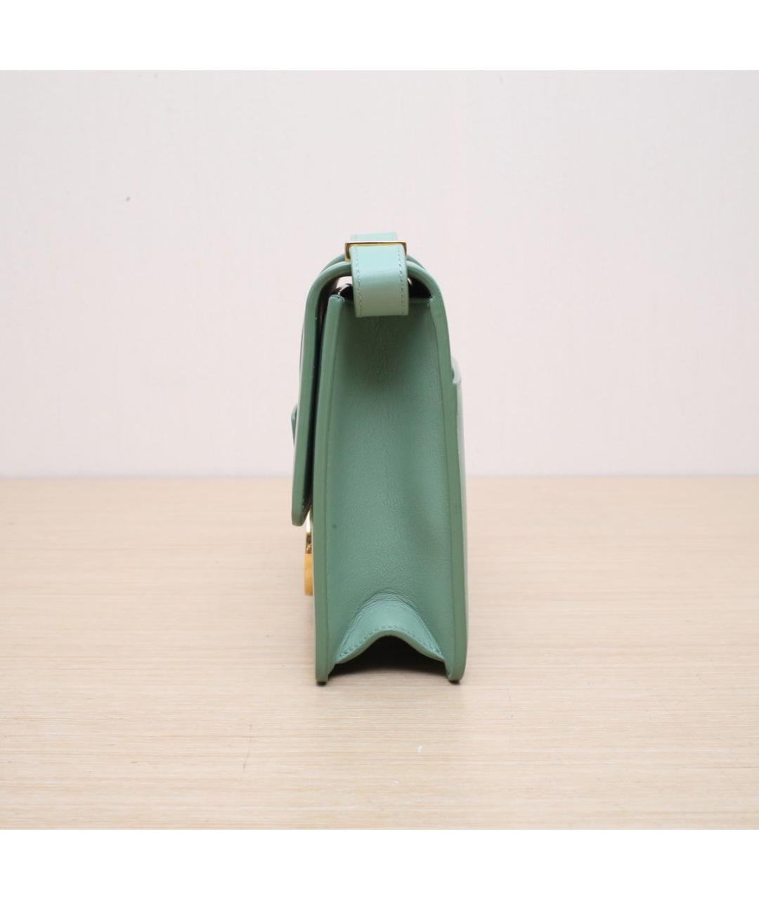 CHRISTIAN DIOR Зеленая кожаная сумка через плечо, фото 5
