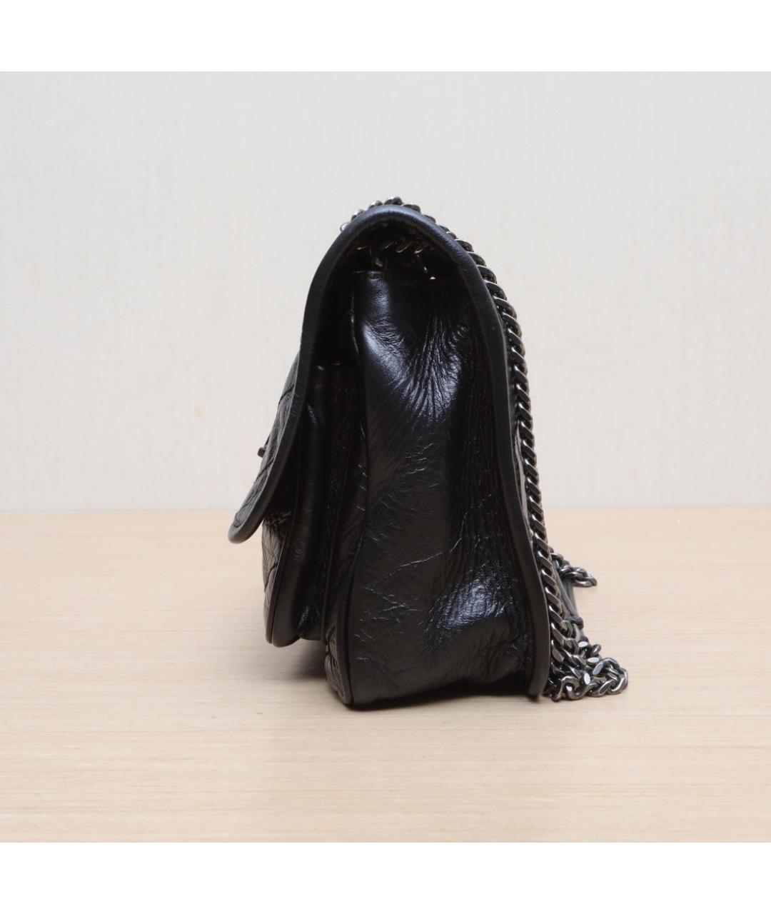 SAINT LAURENT Черная кожаная сумка через плечо, фото 5
