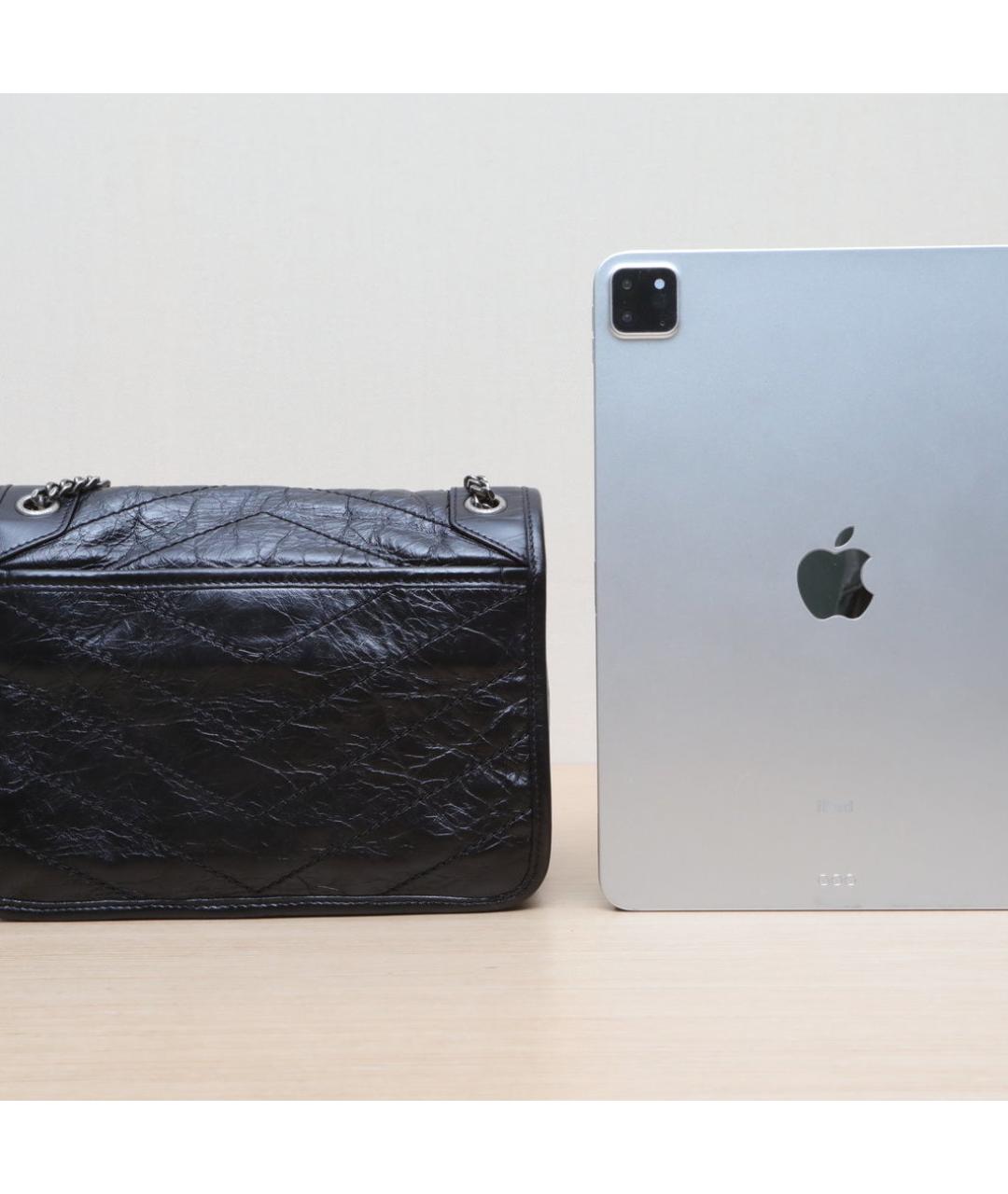 SAINT LAURENT Черная кожаная сумка через плечо, фото 7