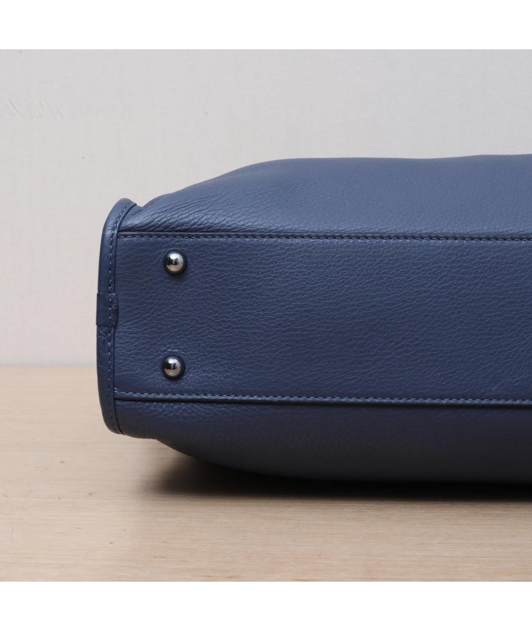 LOEWE Темно-синяя кожаная сумка через плечо, фото 9