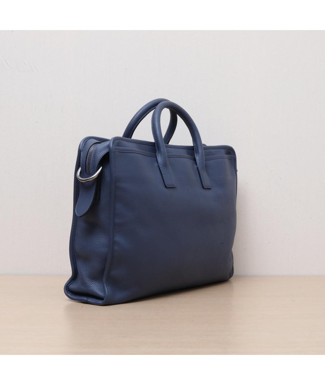 LOEWE Темно-синяя кожаная сумка через плечо, фото 6