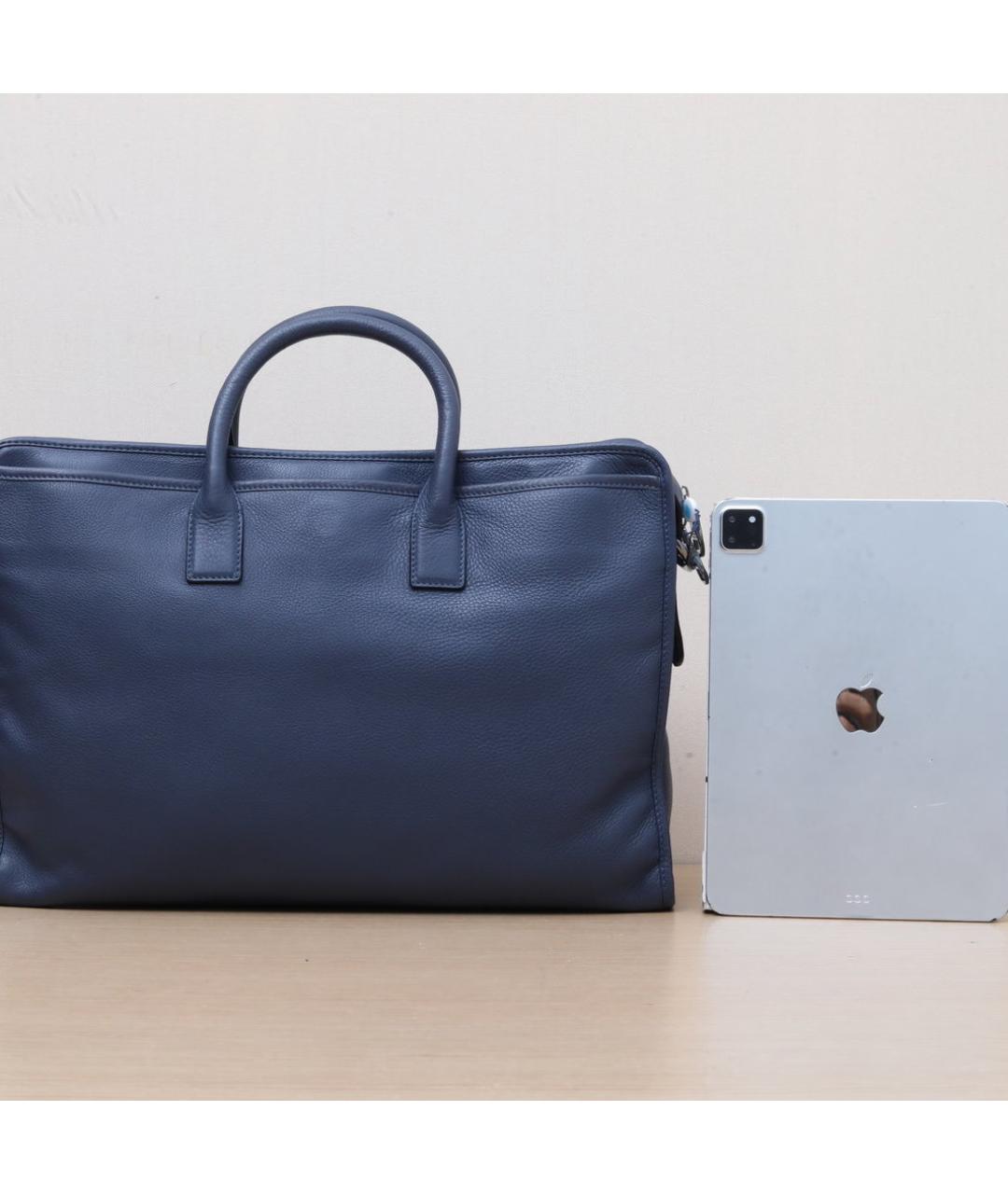 LOEWE Темно-синяя кожаная сумка через плечо, фото 7