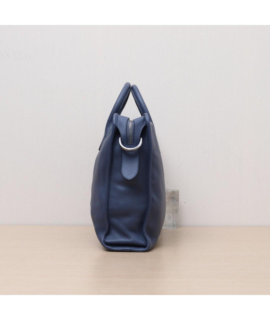 LOEWE Темно-синяя кожаная сумка через плечо, фото 5