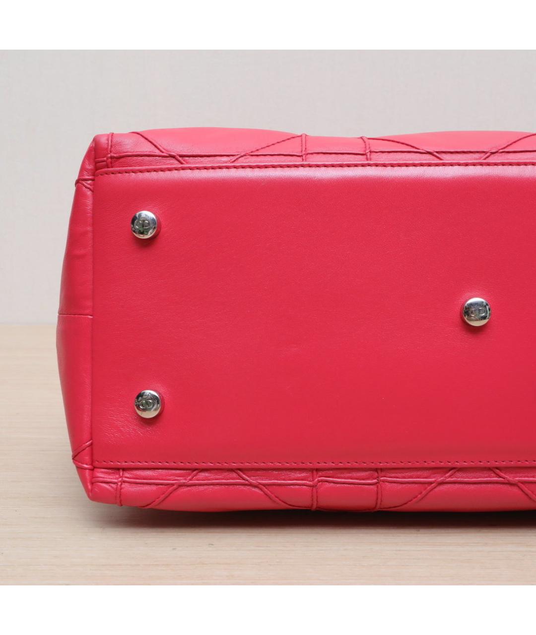 CHRISTIAN DIOR Красная кожаная сумка через плечо, фото 9