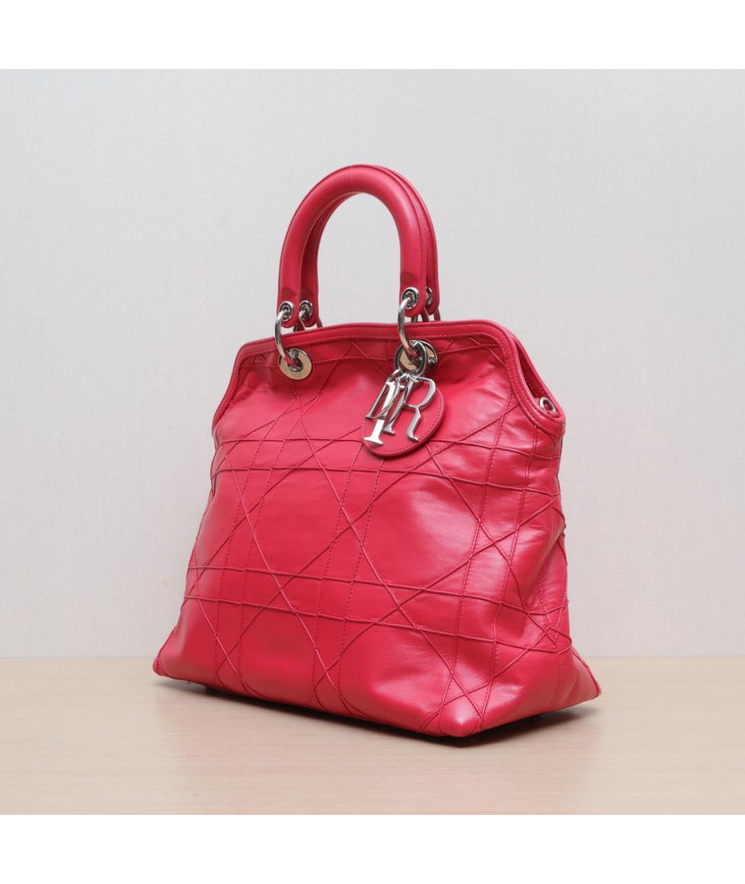 CHRISTIAN DIOR Красная кожаная сумка через плечо, фото 4
