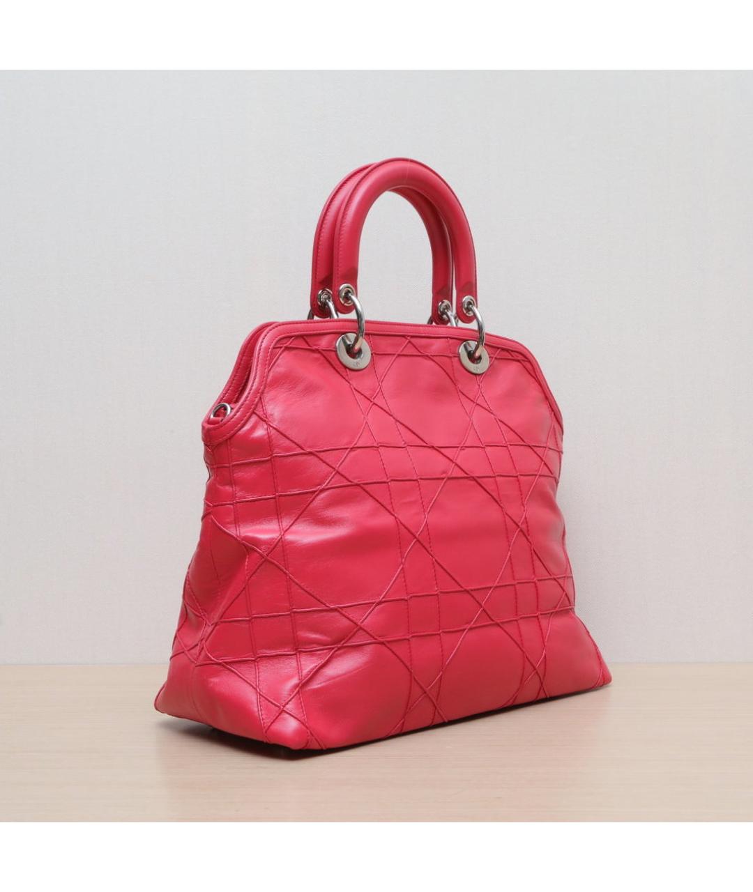 CHRISTIAN DIOR Красная кожаная сумка через плечо, фото 6