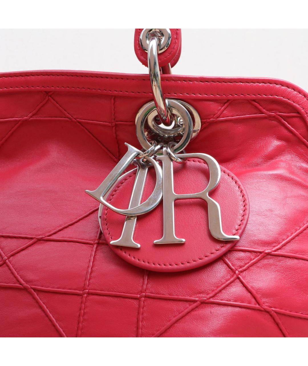 CHRISTIAN DIOR Красная кожаная сумка через плечо, фото 8