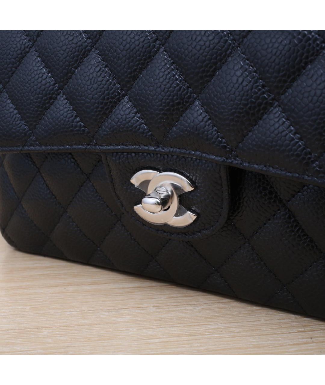 CHANEL Черная кожаная сумка через плечо, фото 8