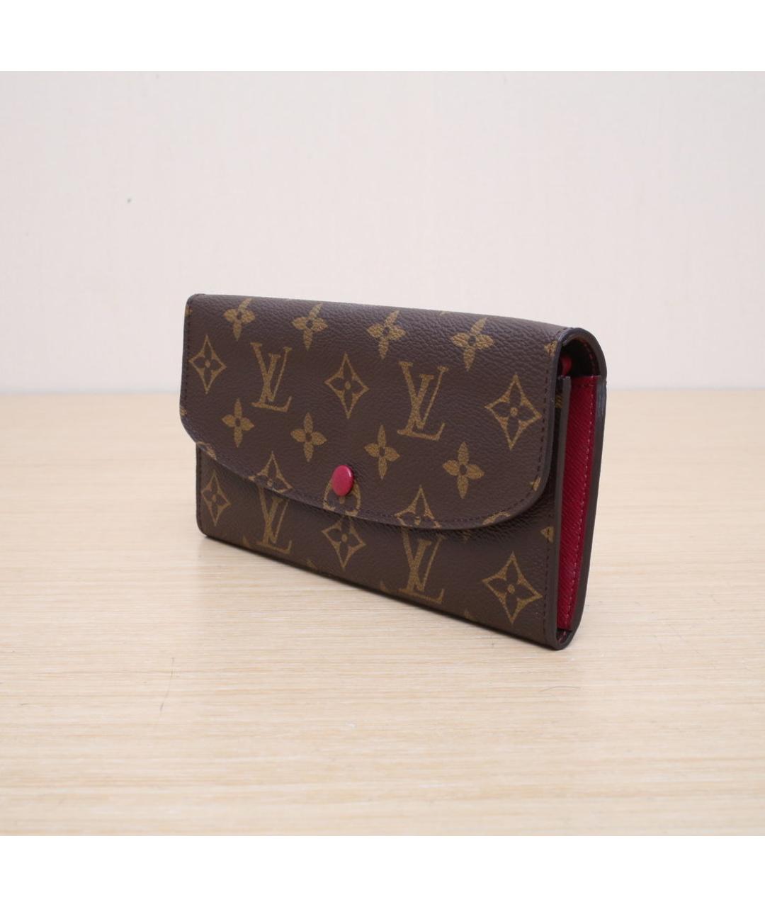 LOUIS VUITTON Коричневый кожаный кошелек, фото 4