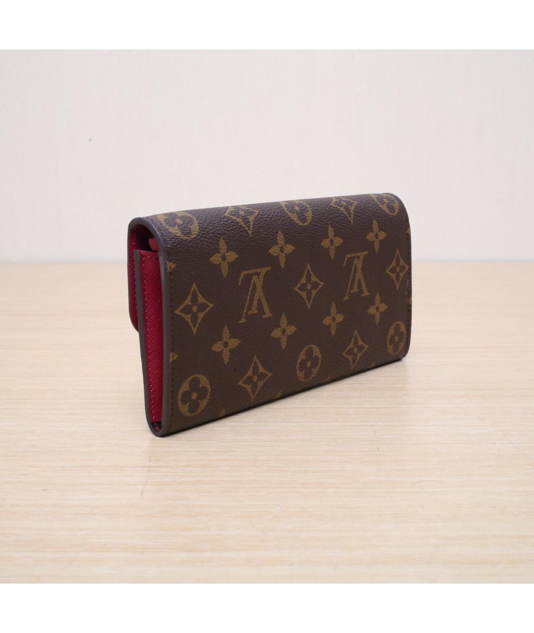 LOUIS VUITTON Коричневый кожаный кошелек, фото 6