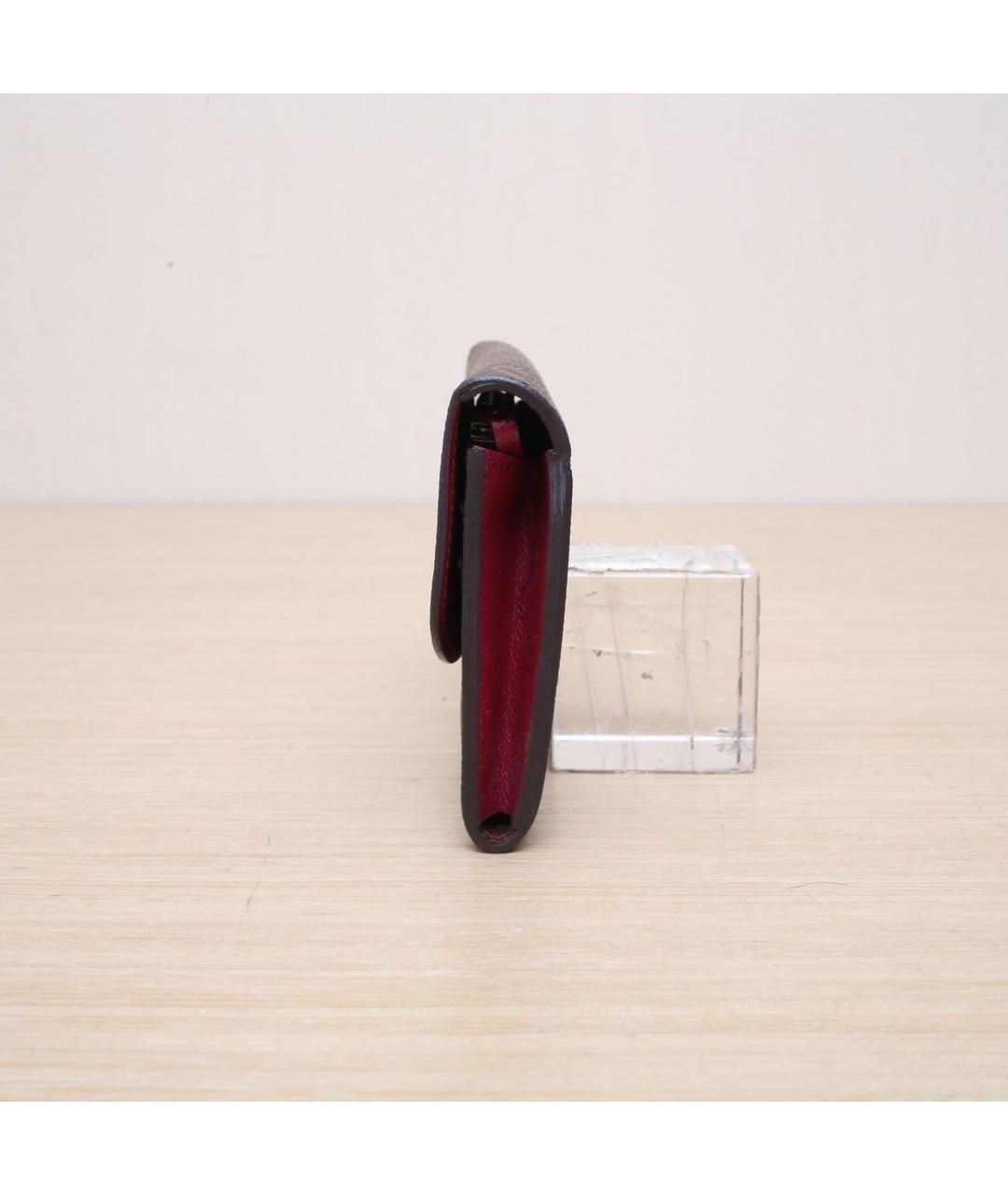 LOUIS VUITTON Коричневый кожаный кошелек, фото 5