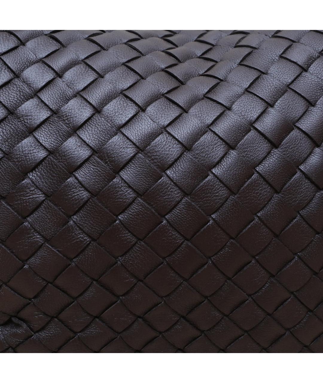 BOTTEGA VENETA Коричневая кожаная сумка через плечо, фото 8