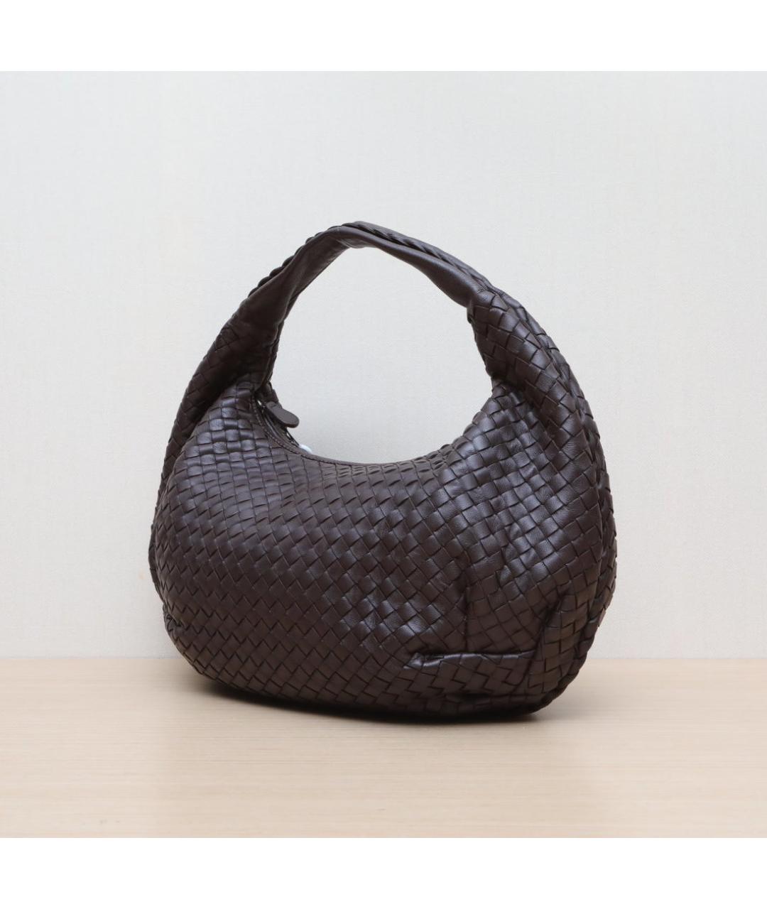 BOTTEGA VENETA Коричневая кожаная сумка через плечо, фото 4