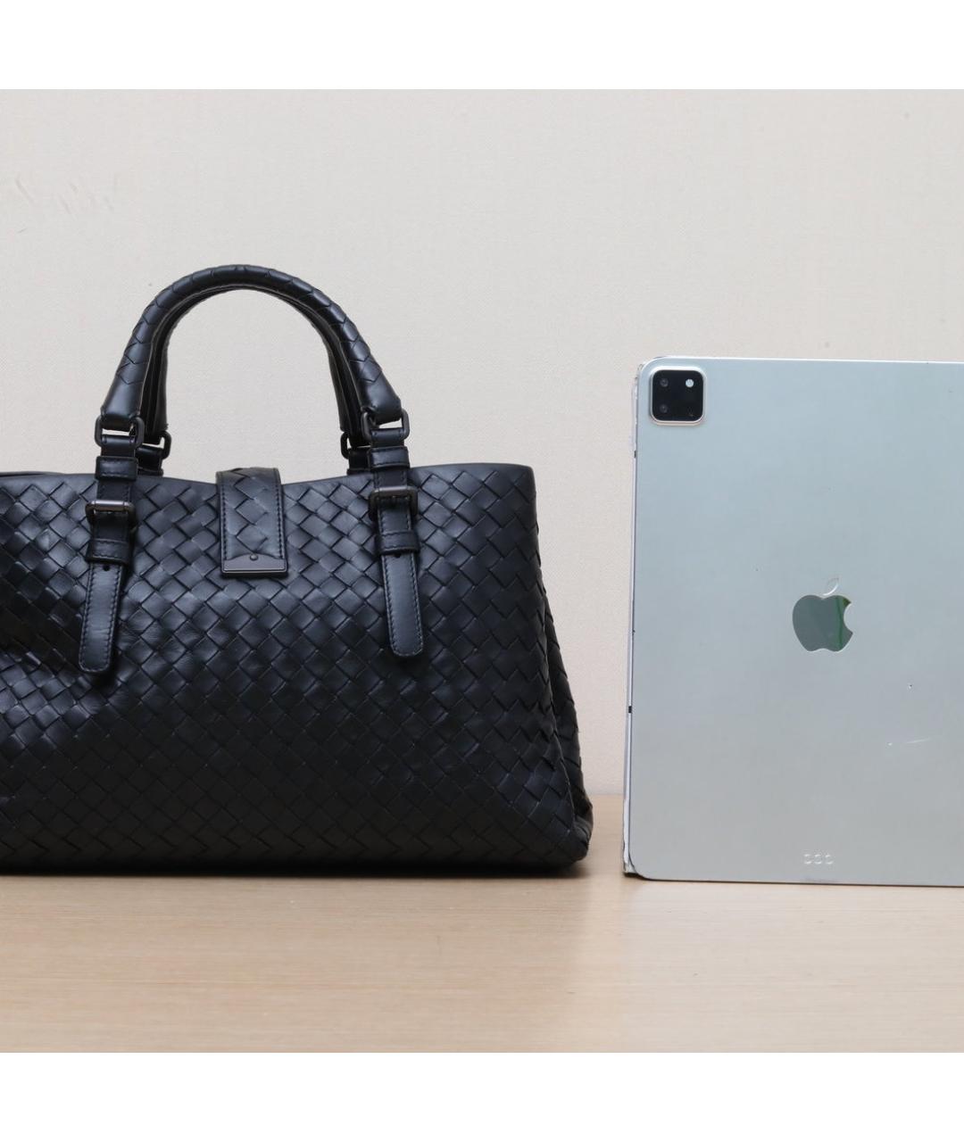 BOTTEGA VENETA Черная кожаная сумка через плечо, фото 7