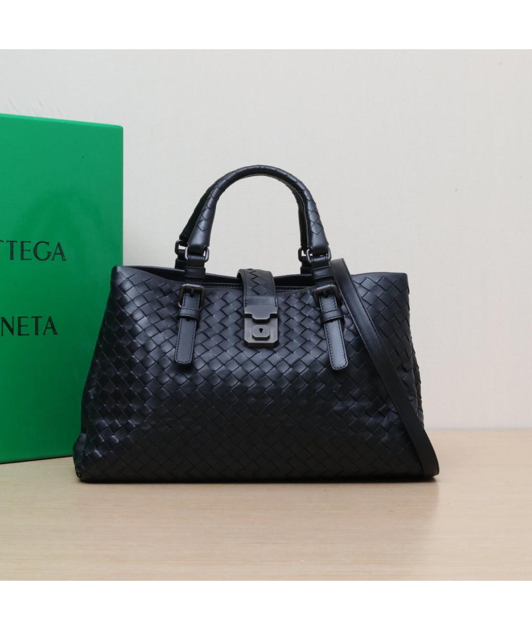 BOTTEGA VENETA Черная кожаная сумка через плечо, фото 2