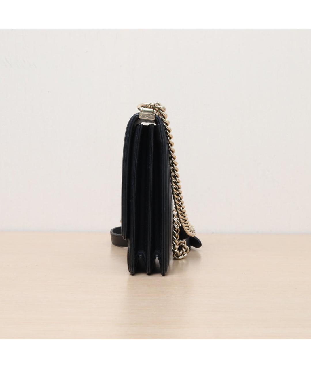 CHANEL Черная кожаная сумка через плечо, фото 5