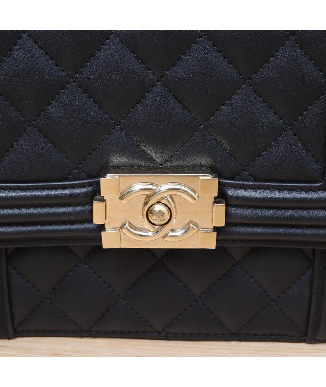 CHANEL Черная кожаная сумка через плечо, фото 8