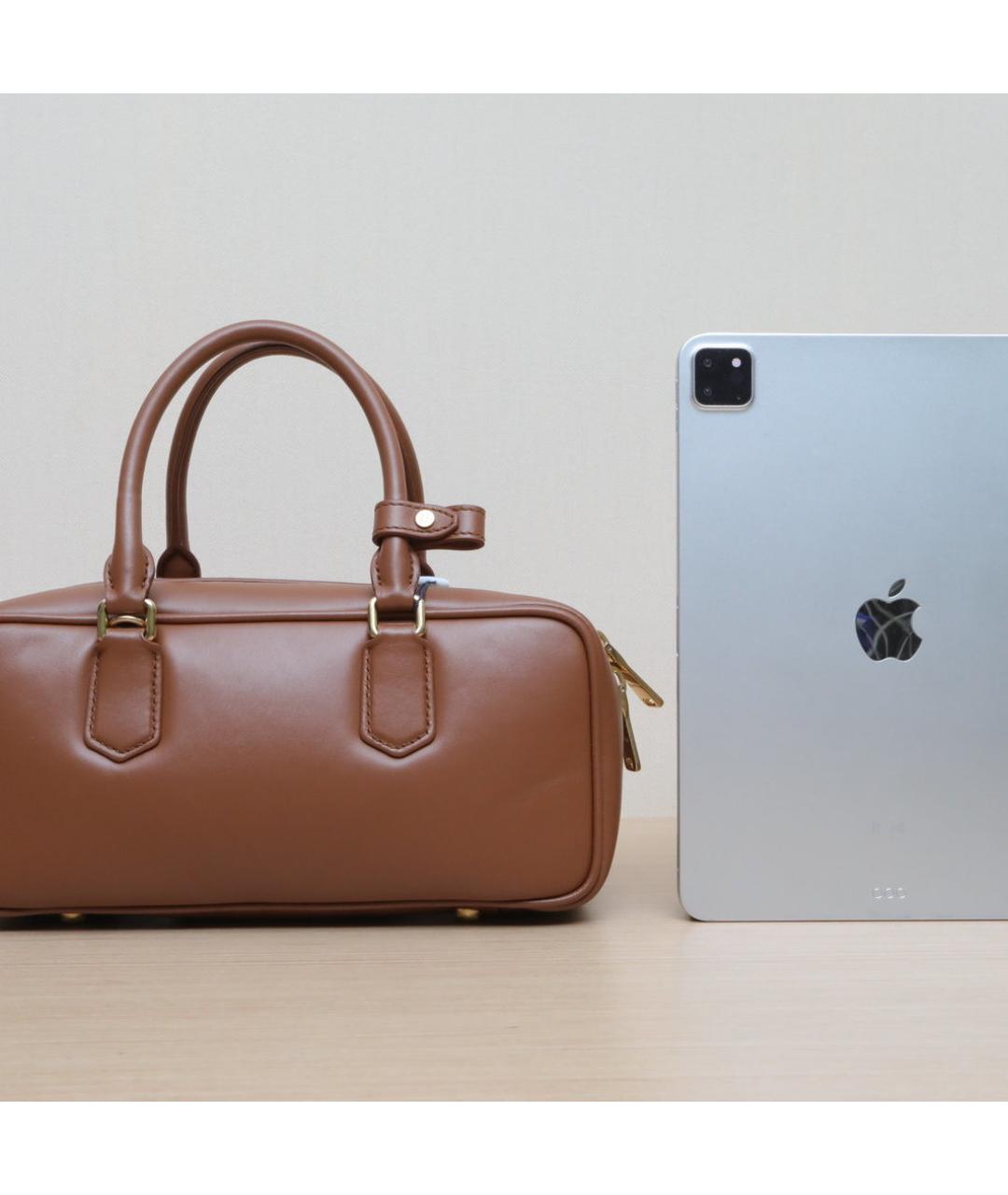 MIU MIU Коричневая кожаная сумка через плечо, фото 7