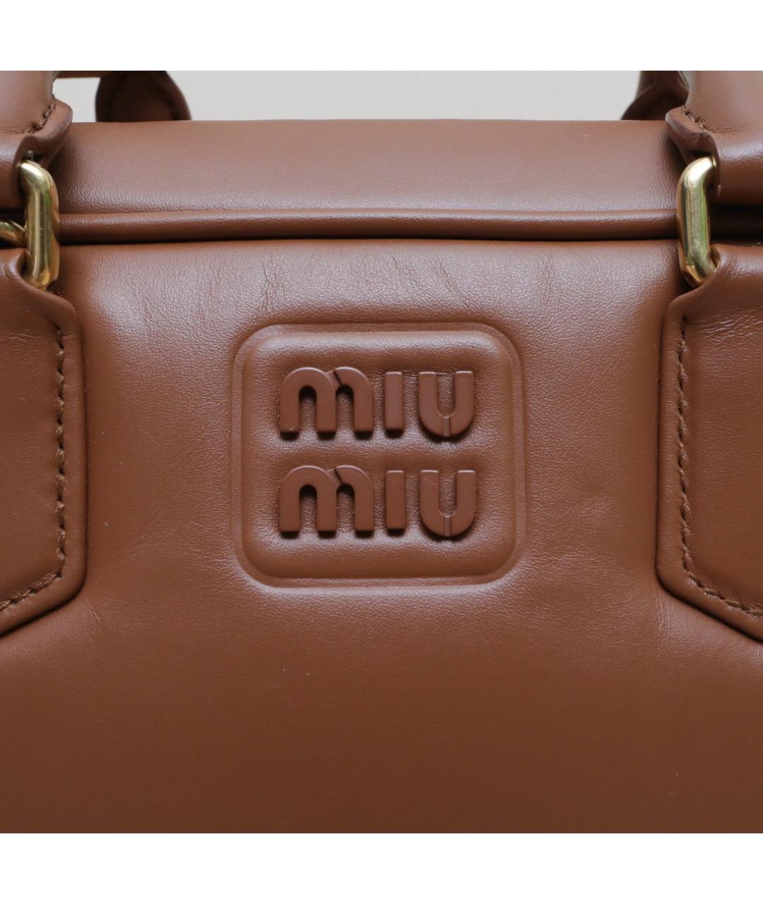 MIU MIU Коричневая кожаная сумка через плечо, фото 8