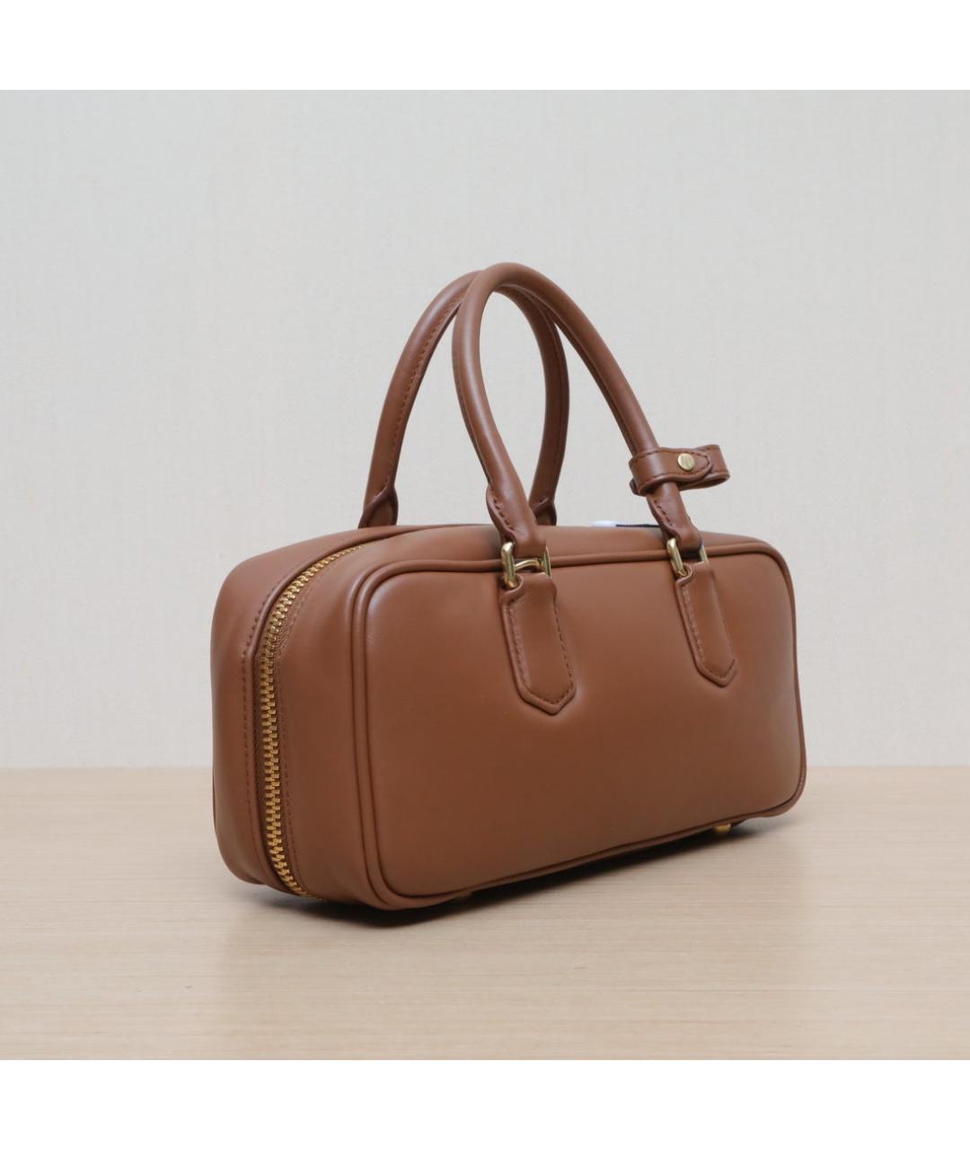 MIU MIU Коричневая кожаная сумка через плечо, фото 6