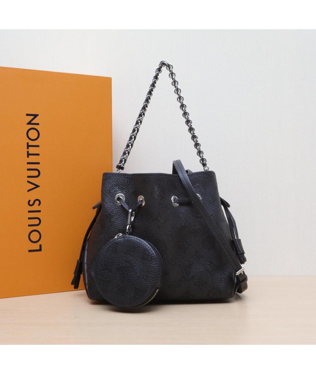 LOUIS VUITTON Черная кожаная сумка через плечо, фото 2