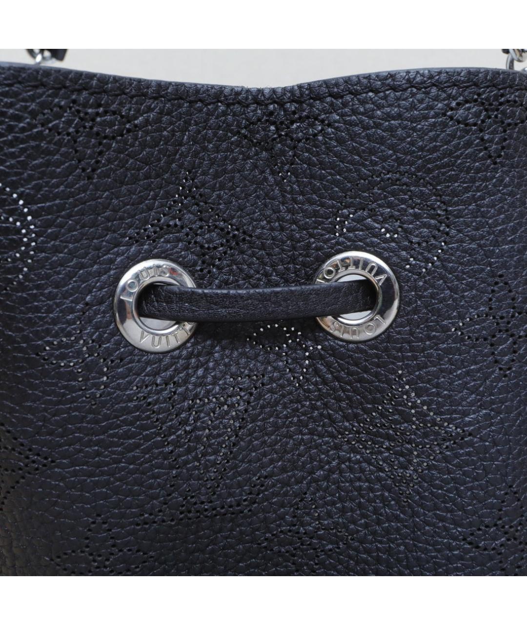 LOUIS VUITTON Черная кожаная сумка через плечо, фото 8