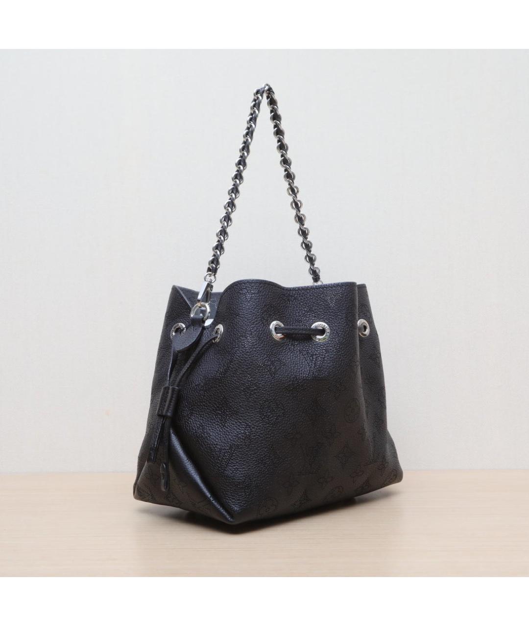 LOUIS VUITTON Черная кожаная сумка через плечо, фото 6