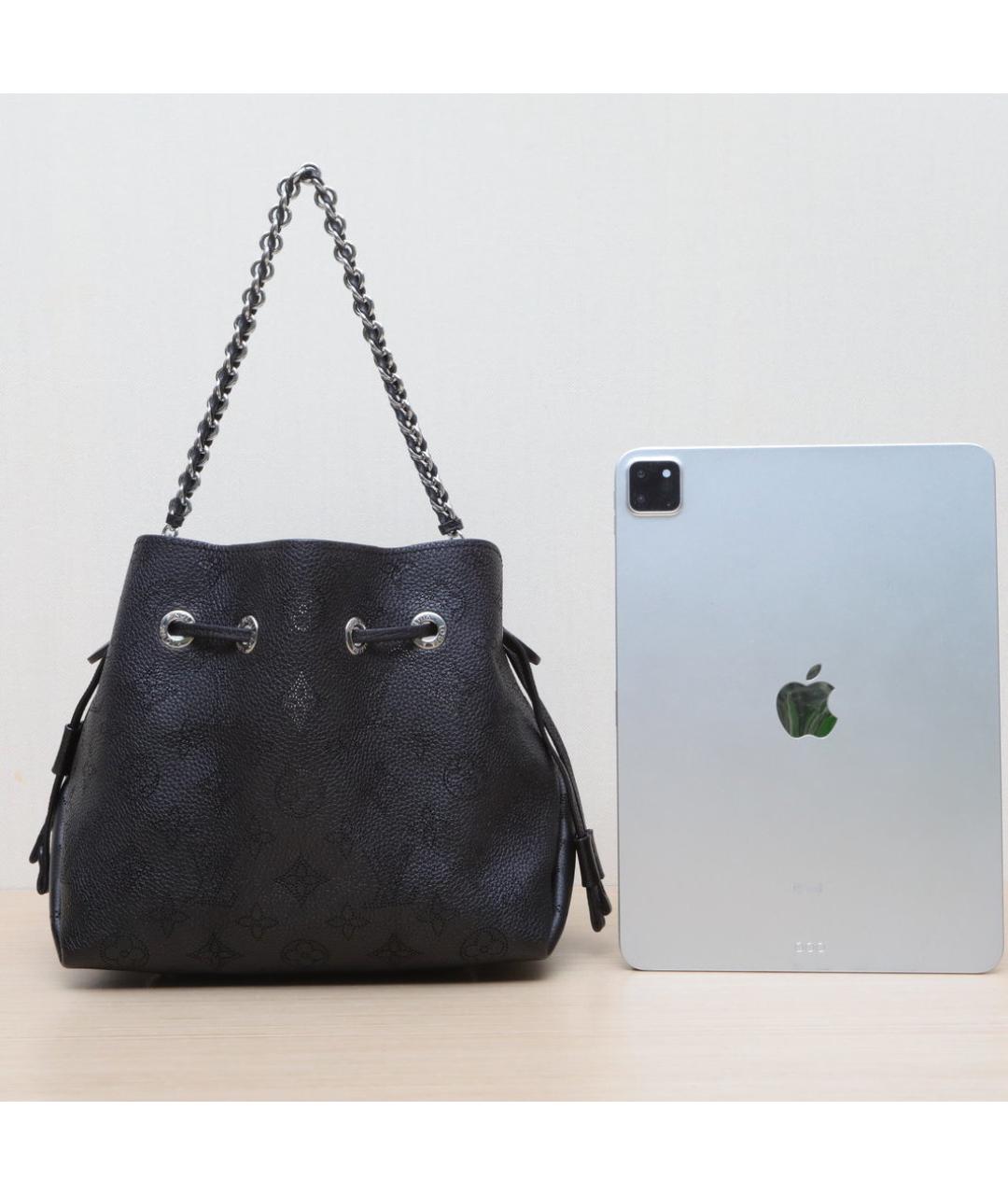 LOUIS VUITTON Черная кожаная сумка через плечо, фото 7