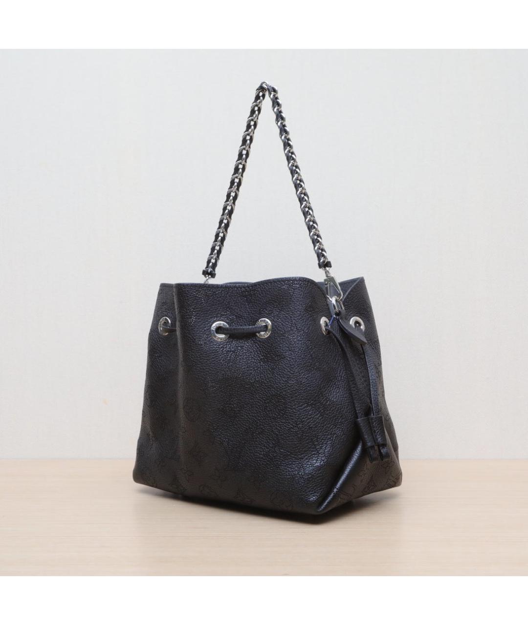 LOUIS VUITTON Черная кожаная сумка через плечо, фото 4