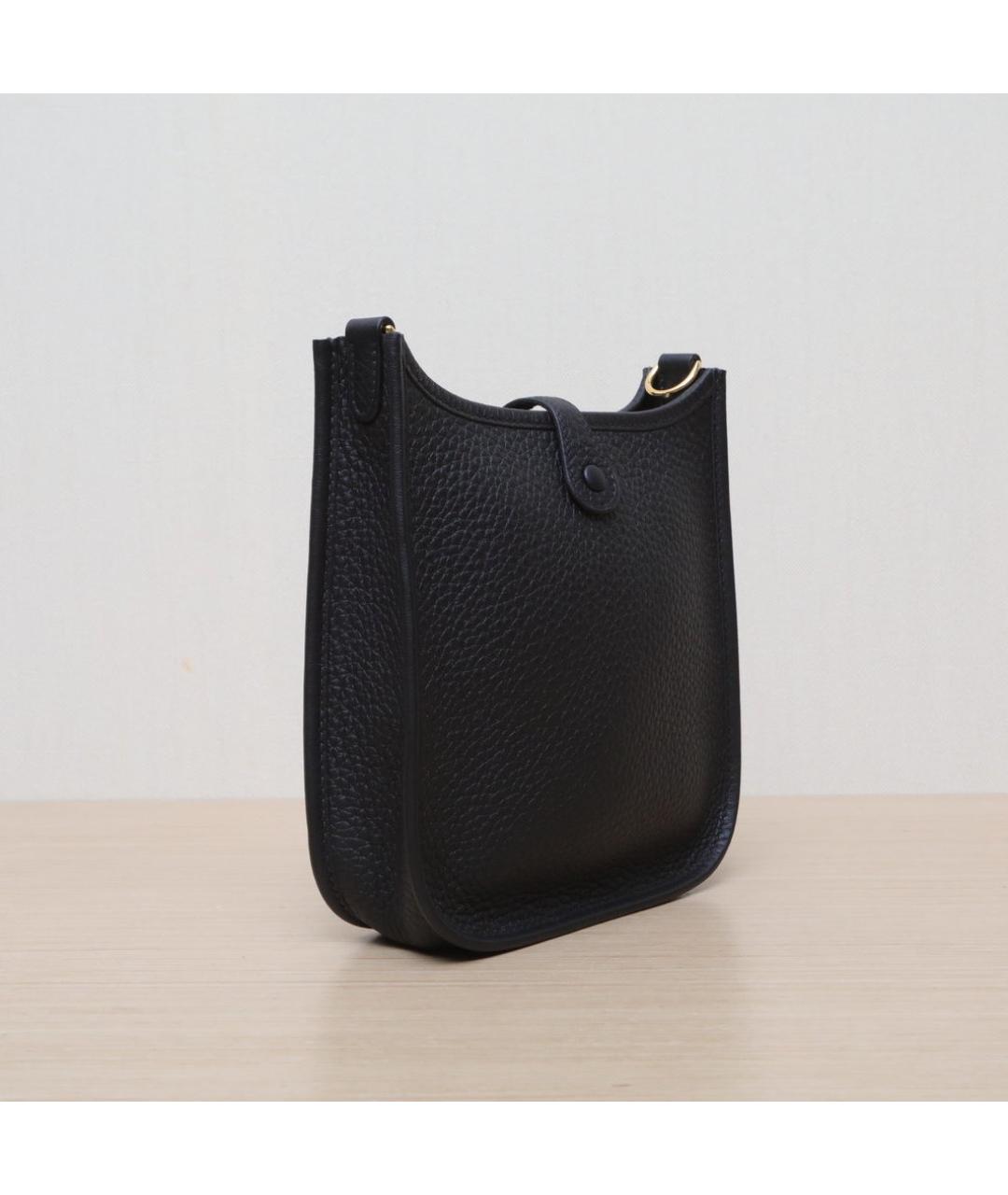 HERMES Черная кожаная сумка через плечо, фото 6