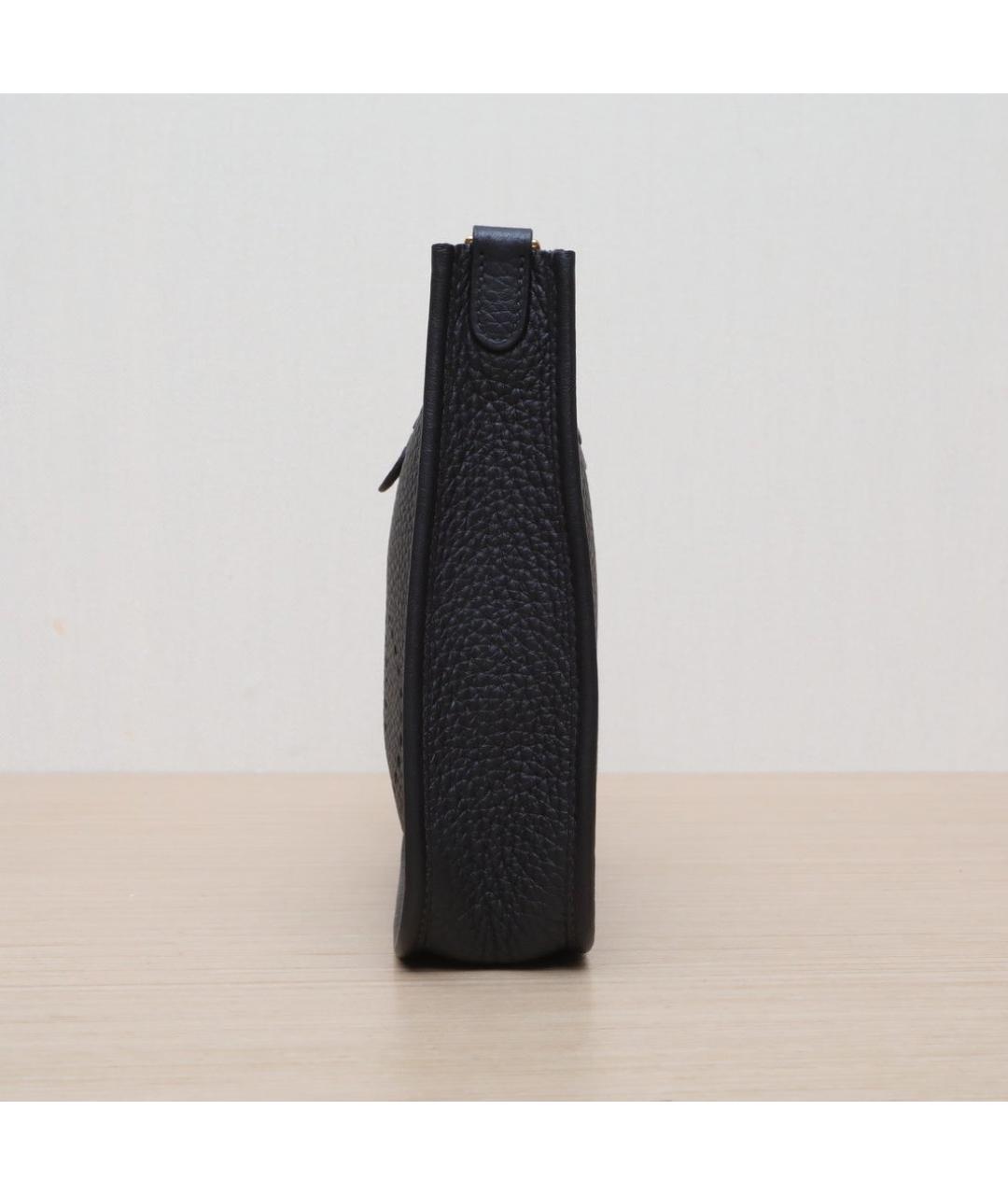 HERMES Черная кожаная сумка через плечо, фото 5