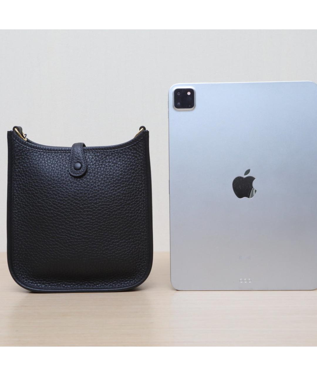 HERMES Черная кожаная сумка через плечо, фото 7