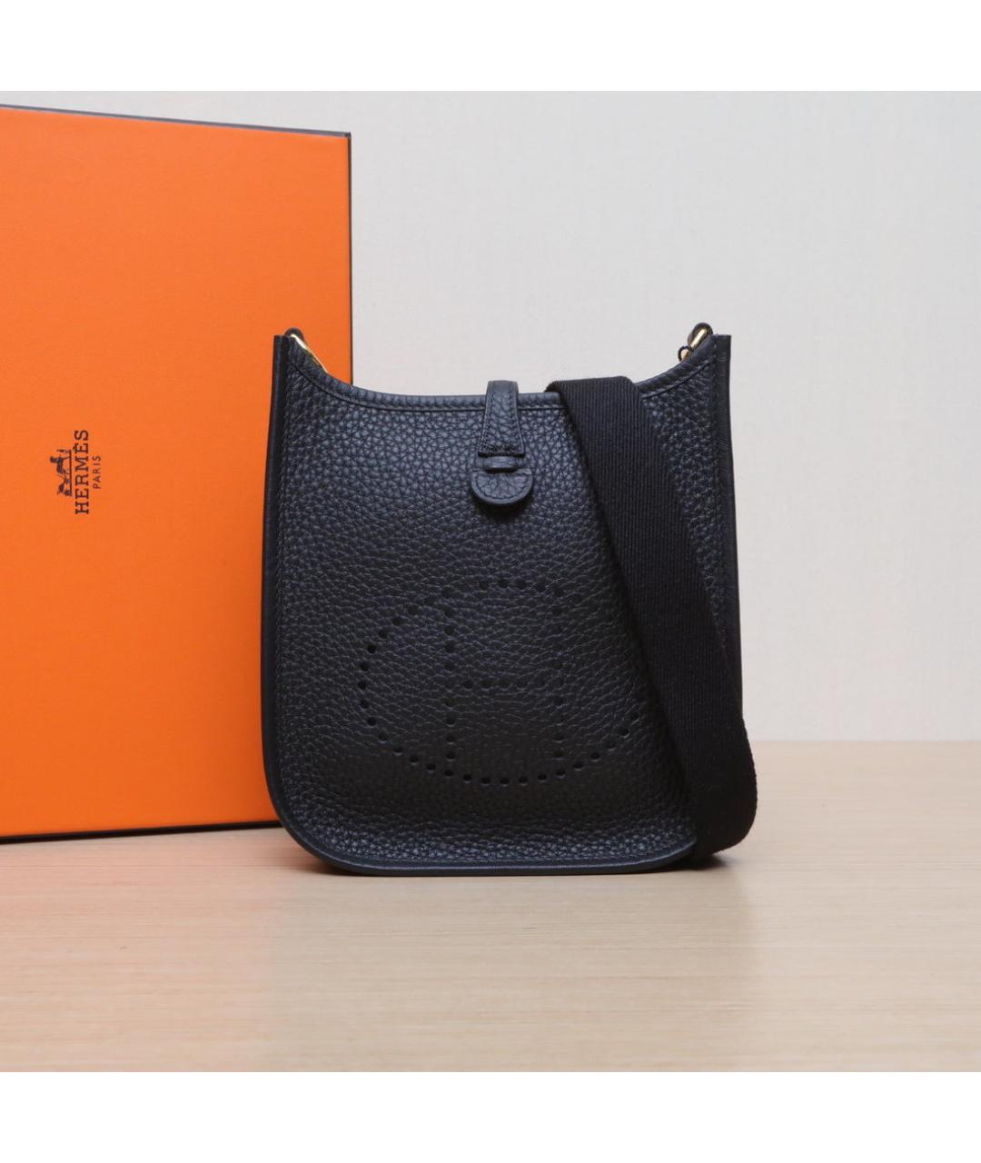 HERMES Черная кожаная сумка через плечо, фото 2