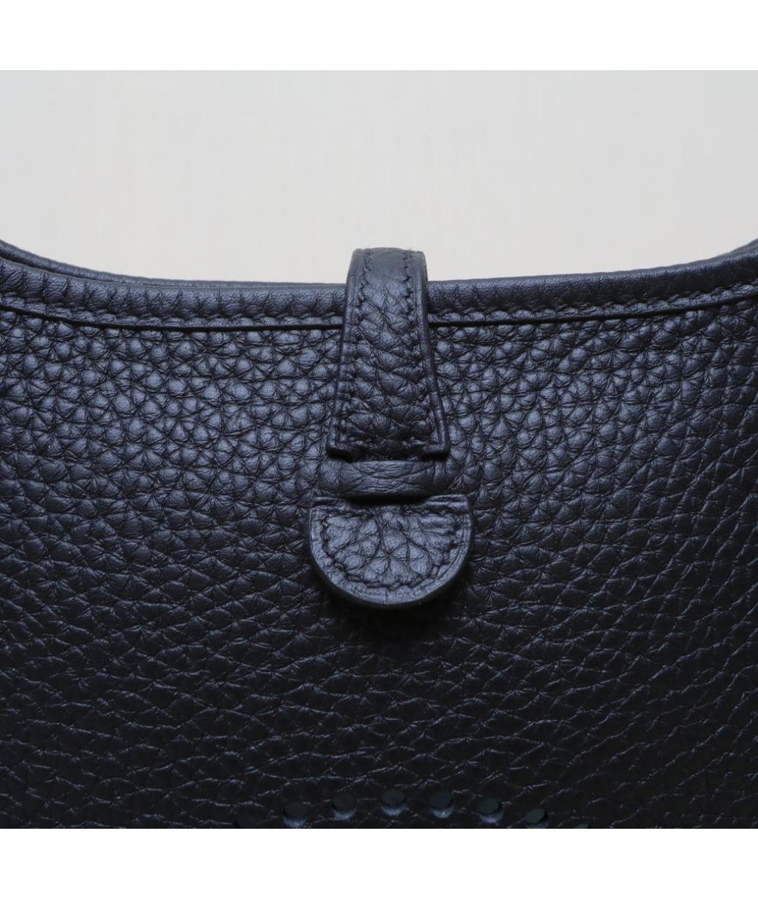 HERMES Черная кожаная сумка через плечо, фото 8