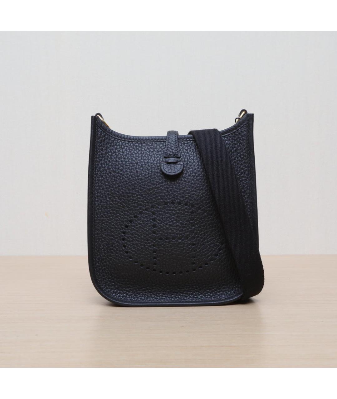 HERMES Черная кожаная сумка через плечо, фото 3