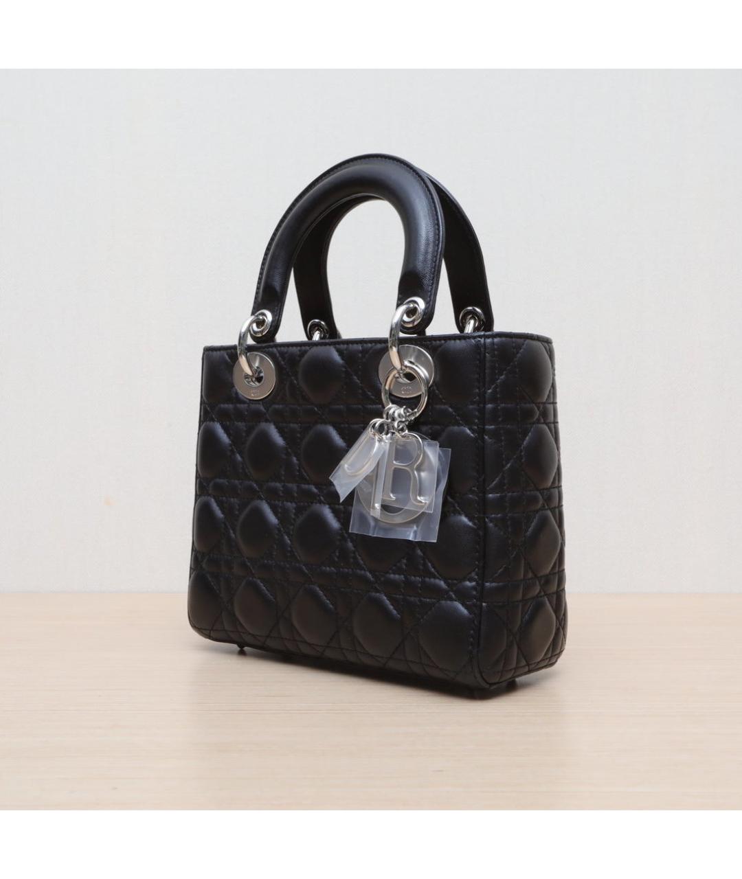 CHRISTIAN DIOR Черная кожаная сумка через плечо, фото 4