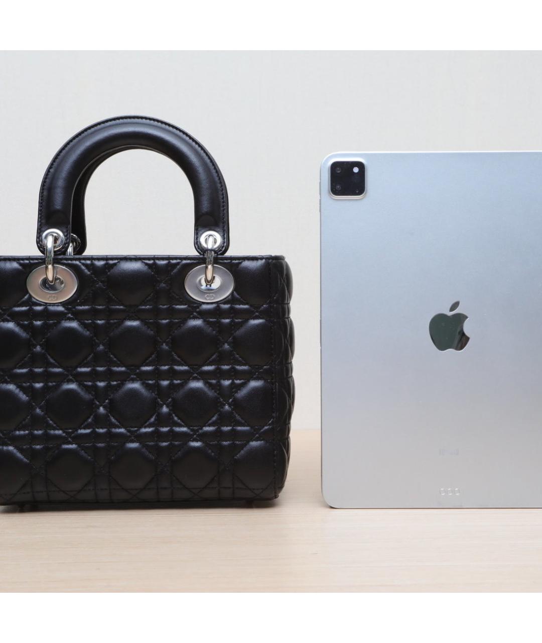 CHRISTIAN DIOR Черная кожаная сумка через плечо, фото 7