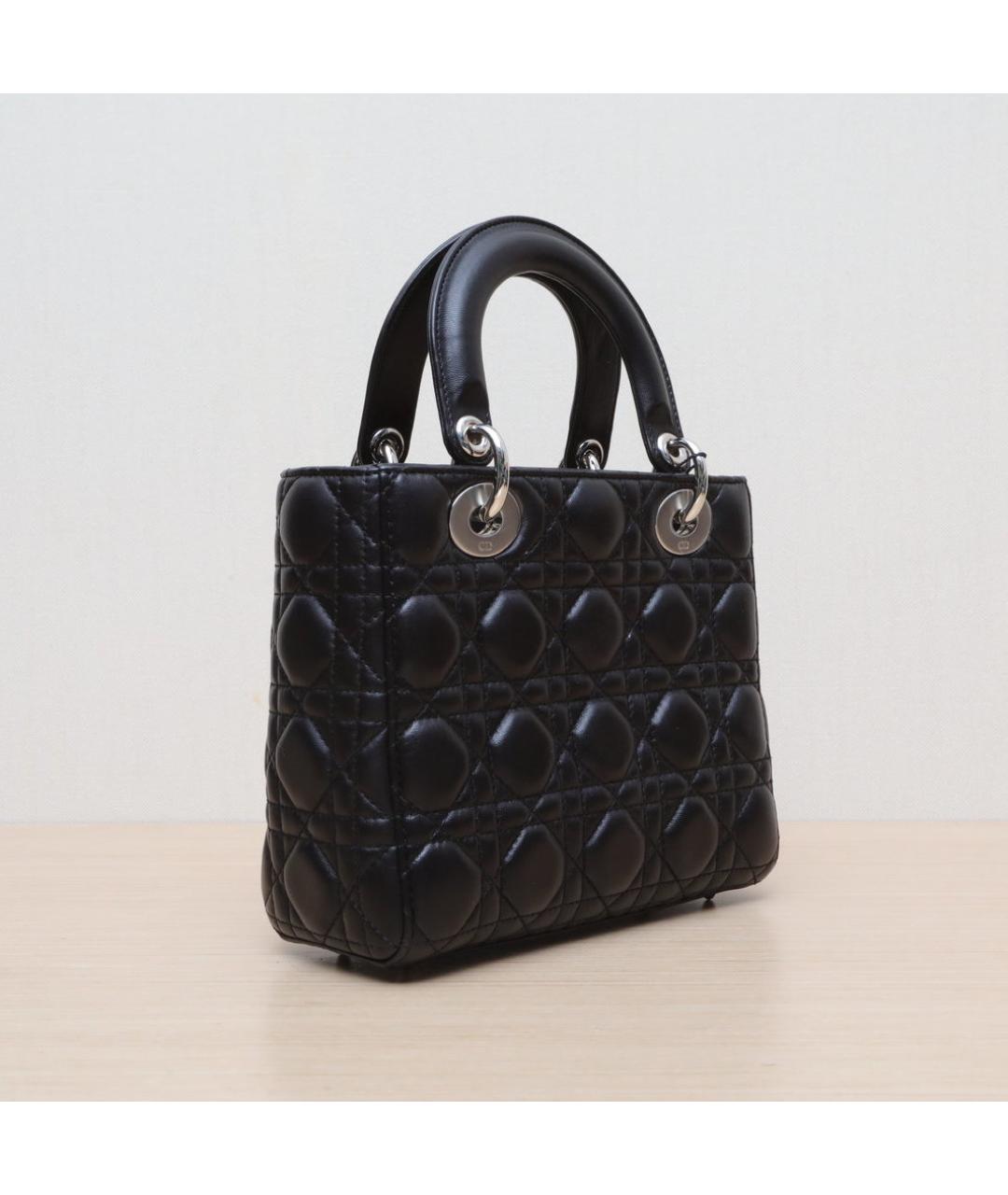 CHRISTIAN DIOR Черная кожаная сумка через плечо, фото 6